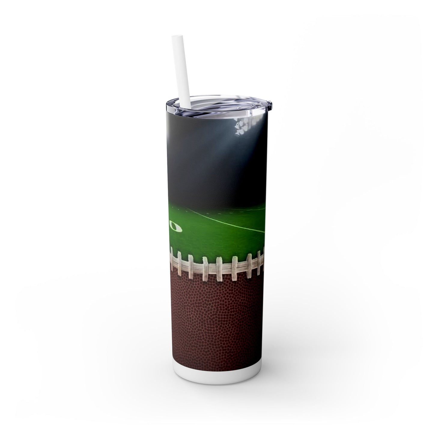 Football Field - Skinny Tumbler with Straw, 20oz