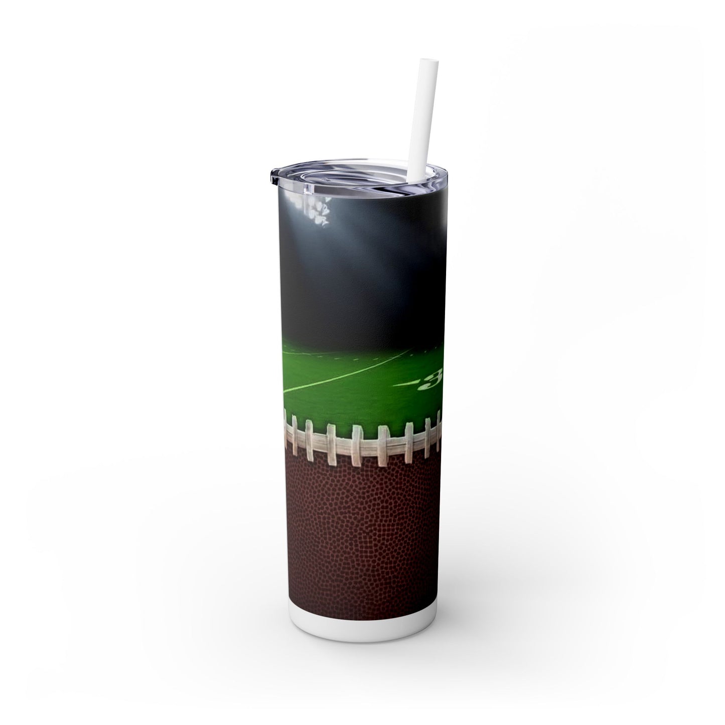 Football Field - Skinny Tumbler with Straw, 20oz