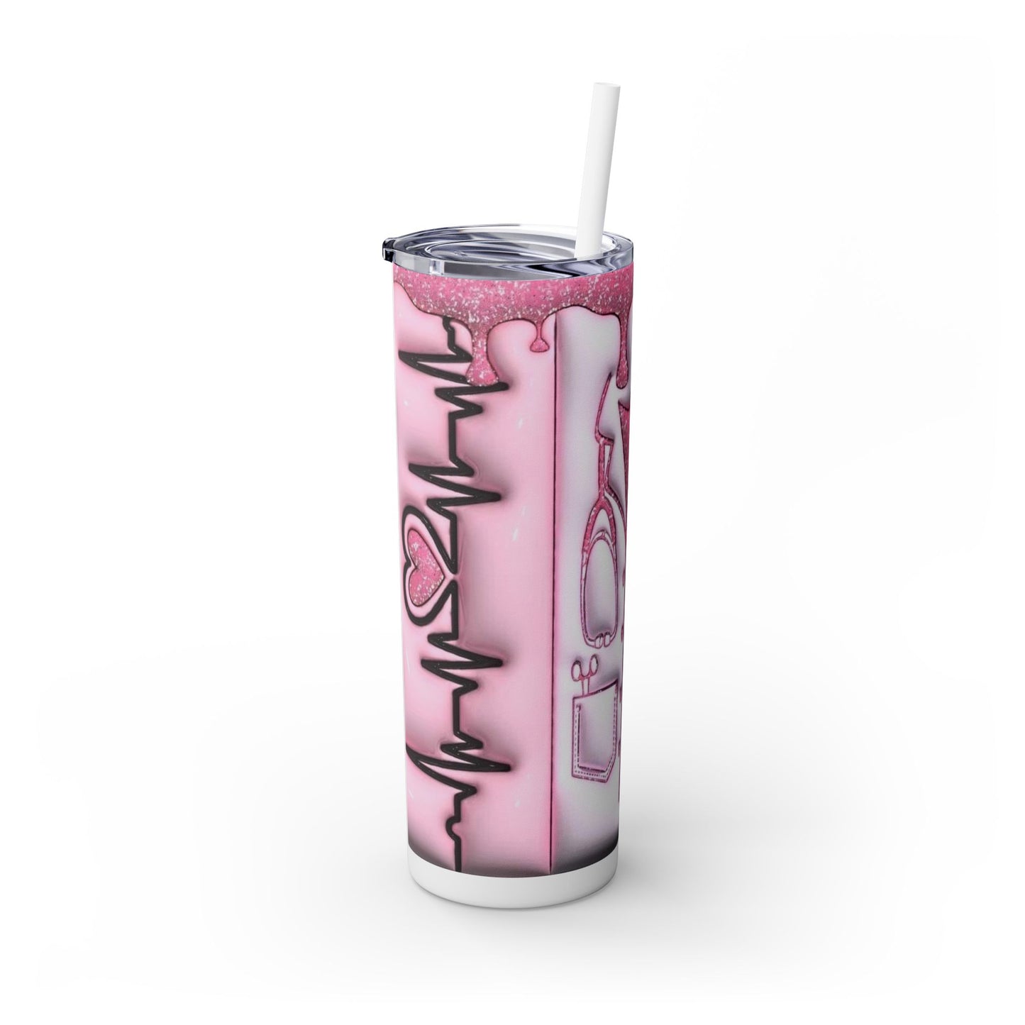 Nurse Progress Pink - Skinny Tumbler with Straw, 20oz