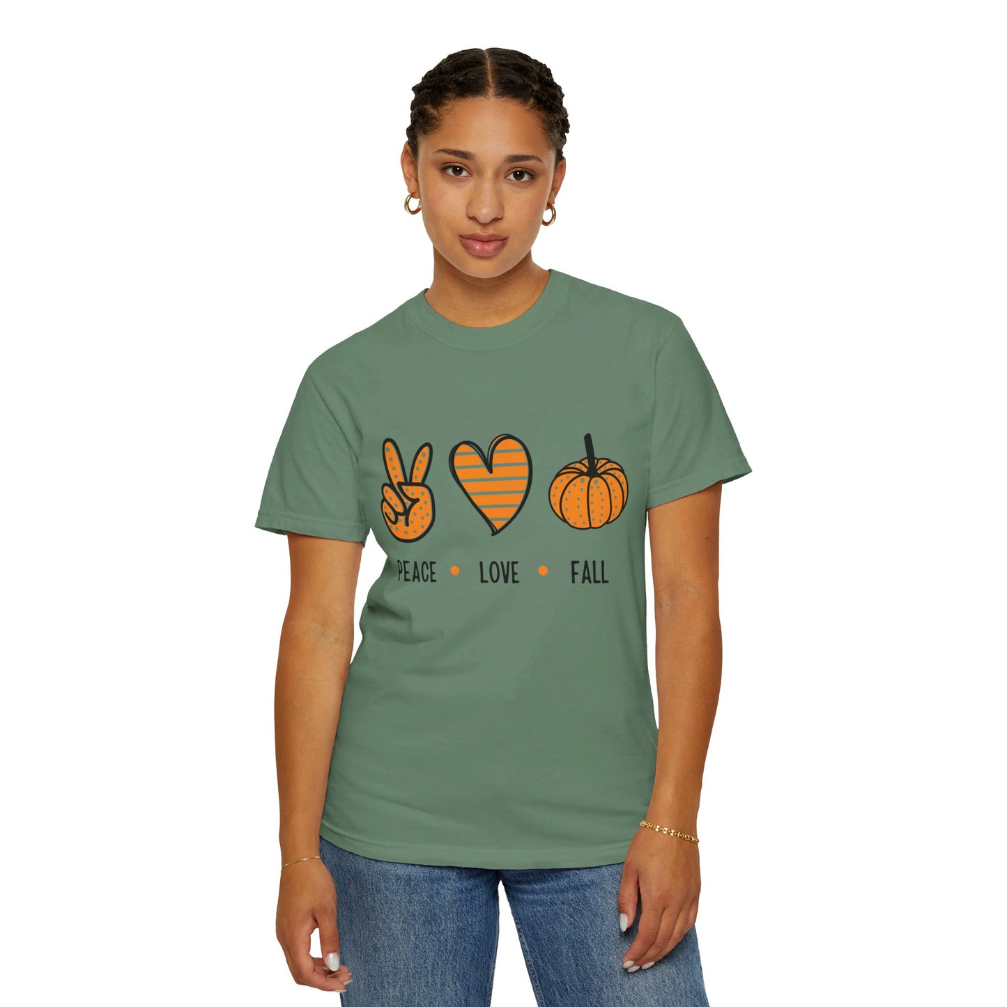 Peace Love and Fall - Garment-Dyed T-shirt