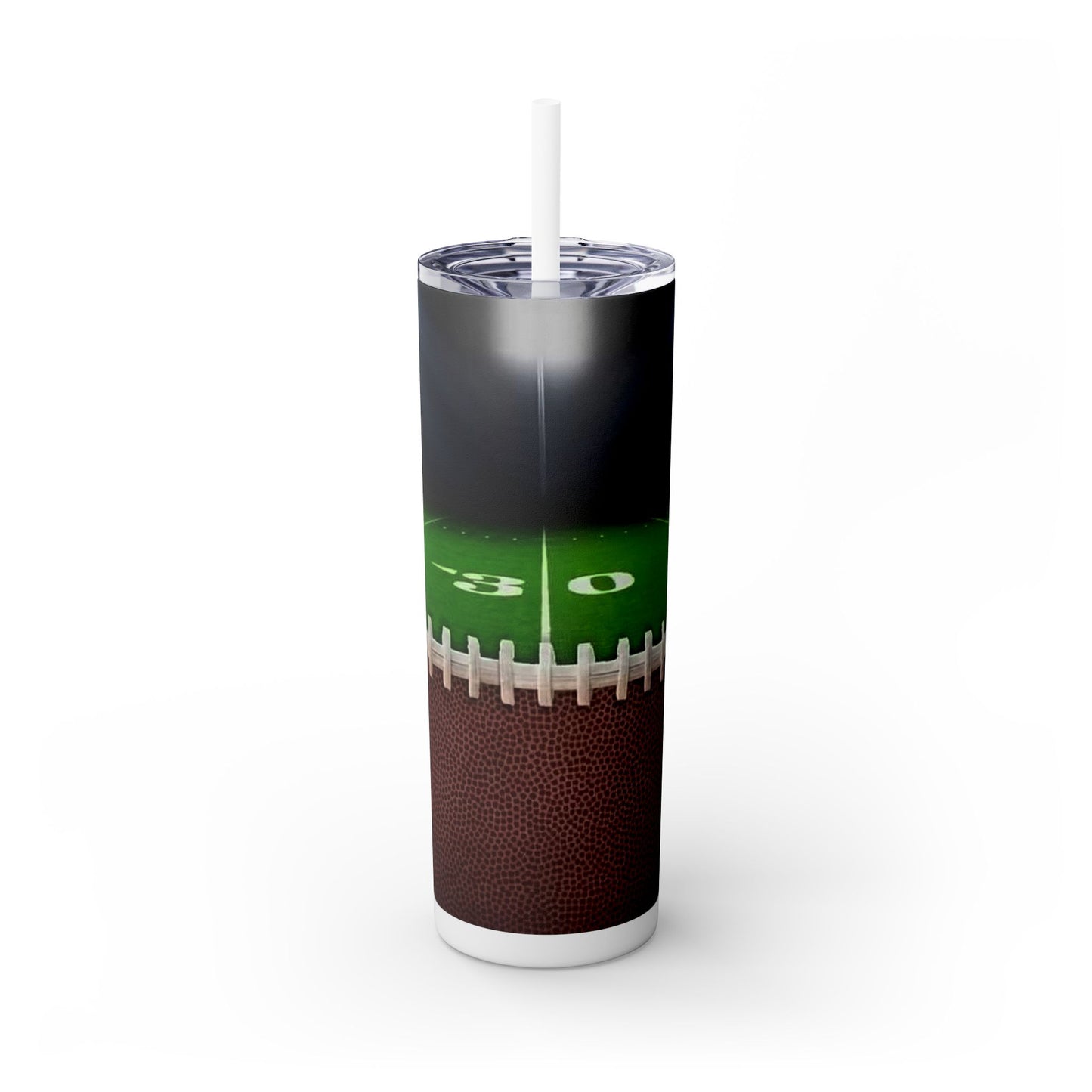 Football Field - Skinny Tumbler with Straw, 20oz