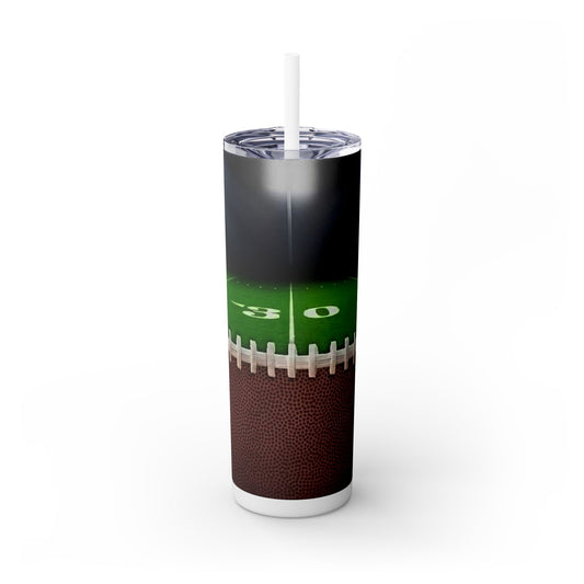 Football Field - Skinny Tumbler with Straw, 20oz