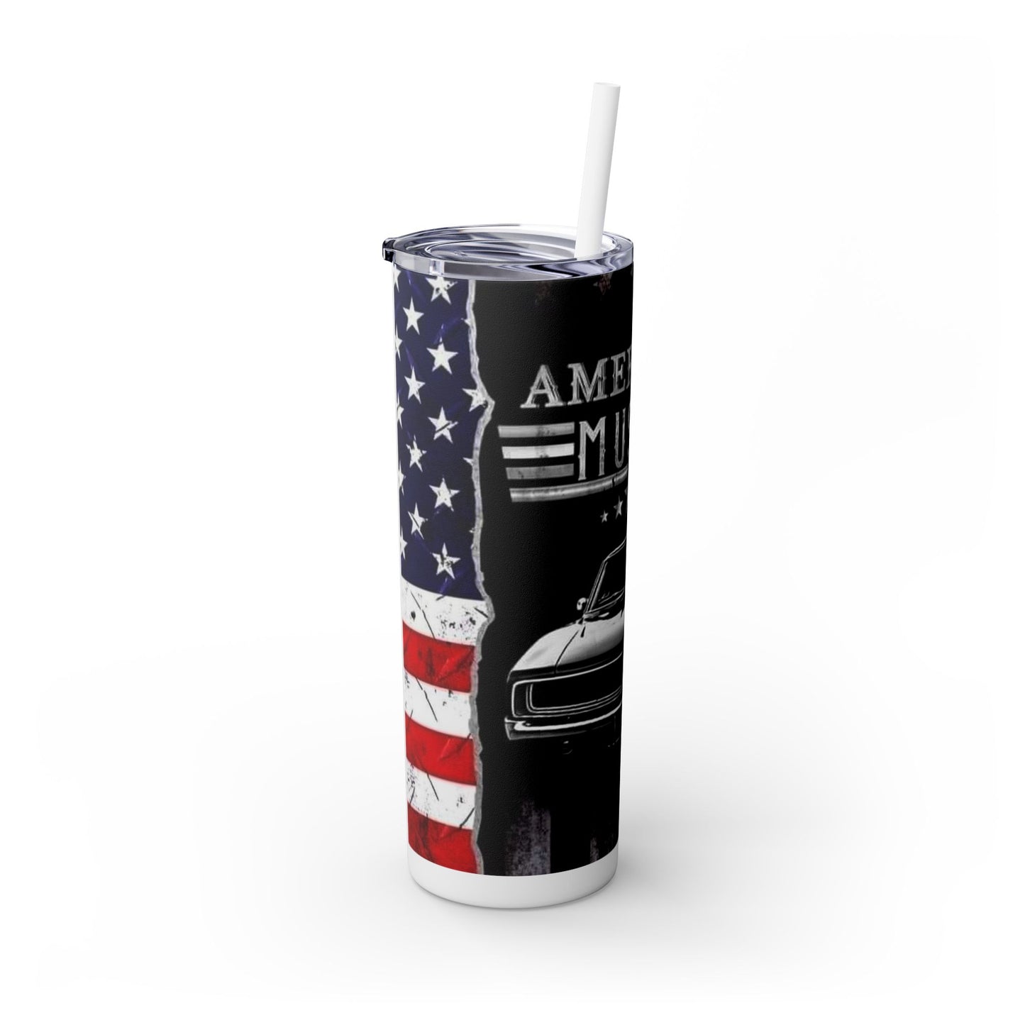 American Muscle - Skinny Tumbler with Straw, 20oz