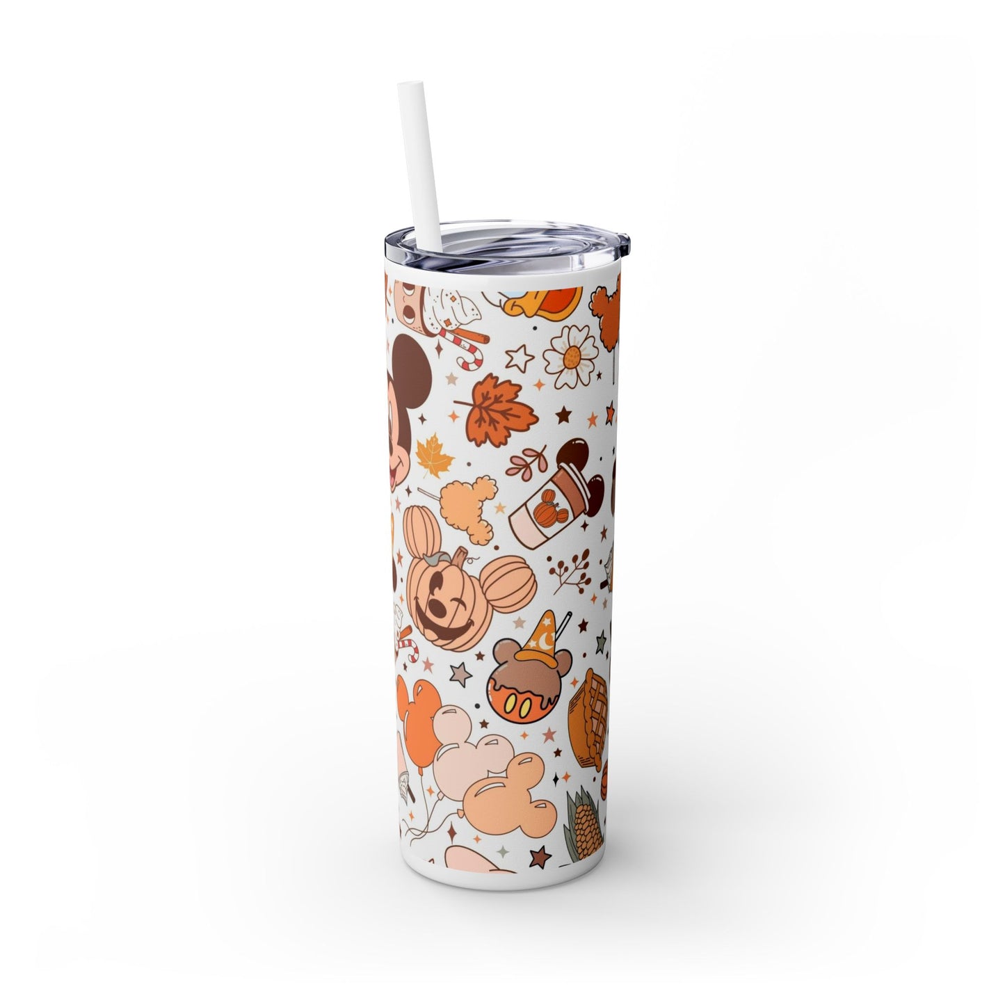 Halloween Pumpkin Mickey - Skinny Tumbler with Straw, 20oz