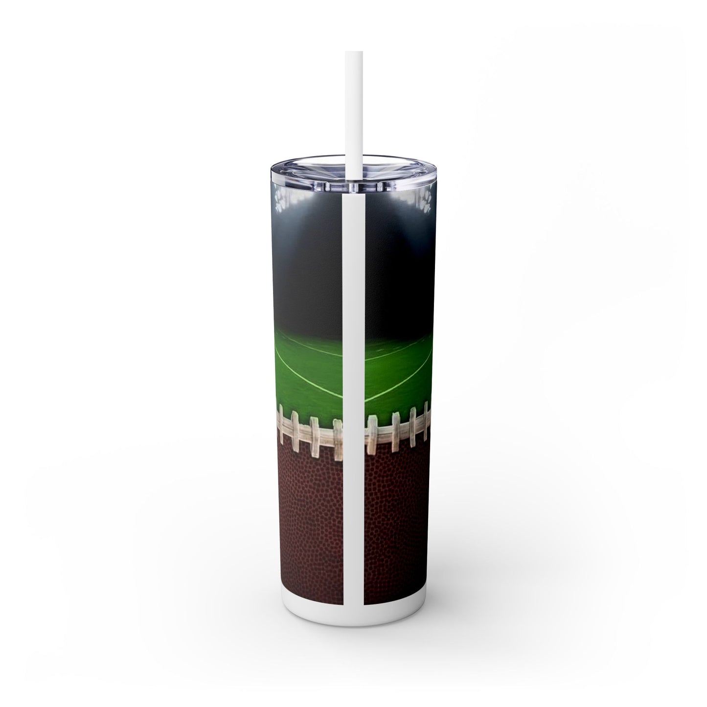 Football Field - Skinny Tumbler with Straw, 20oz