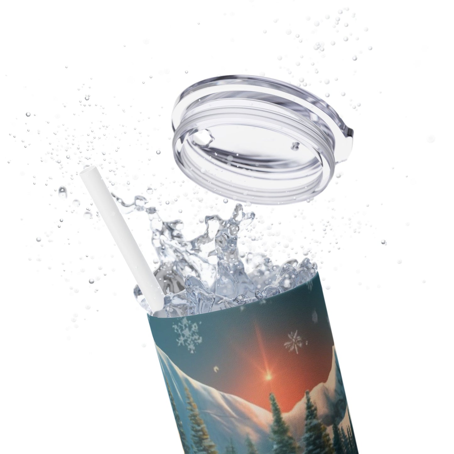 Christmas Skinny Tumbler with Straw, 20oz