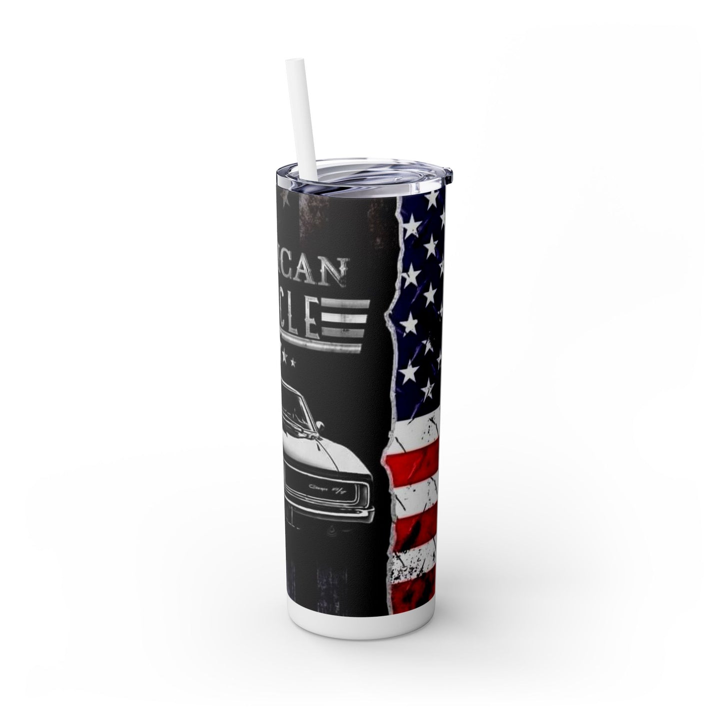 American Muscle - Skinny Tumbler with Straw, 20oz