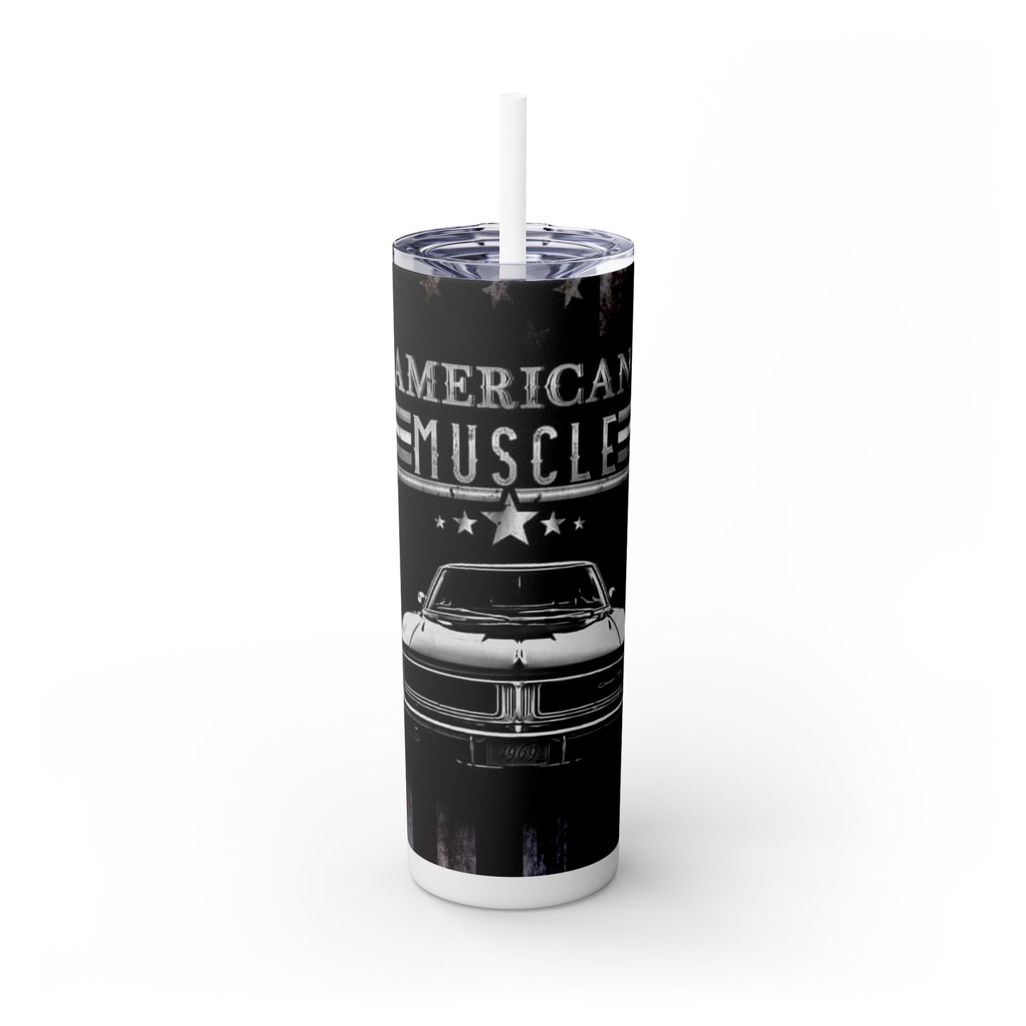 American Muscle - Skinny Tumbler with Straw, 20oz