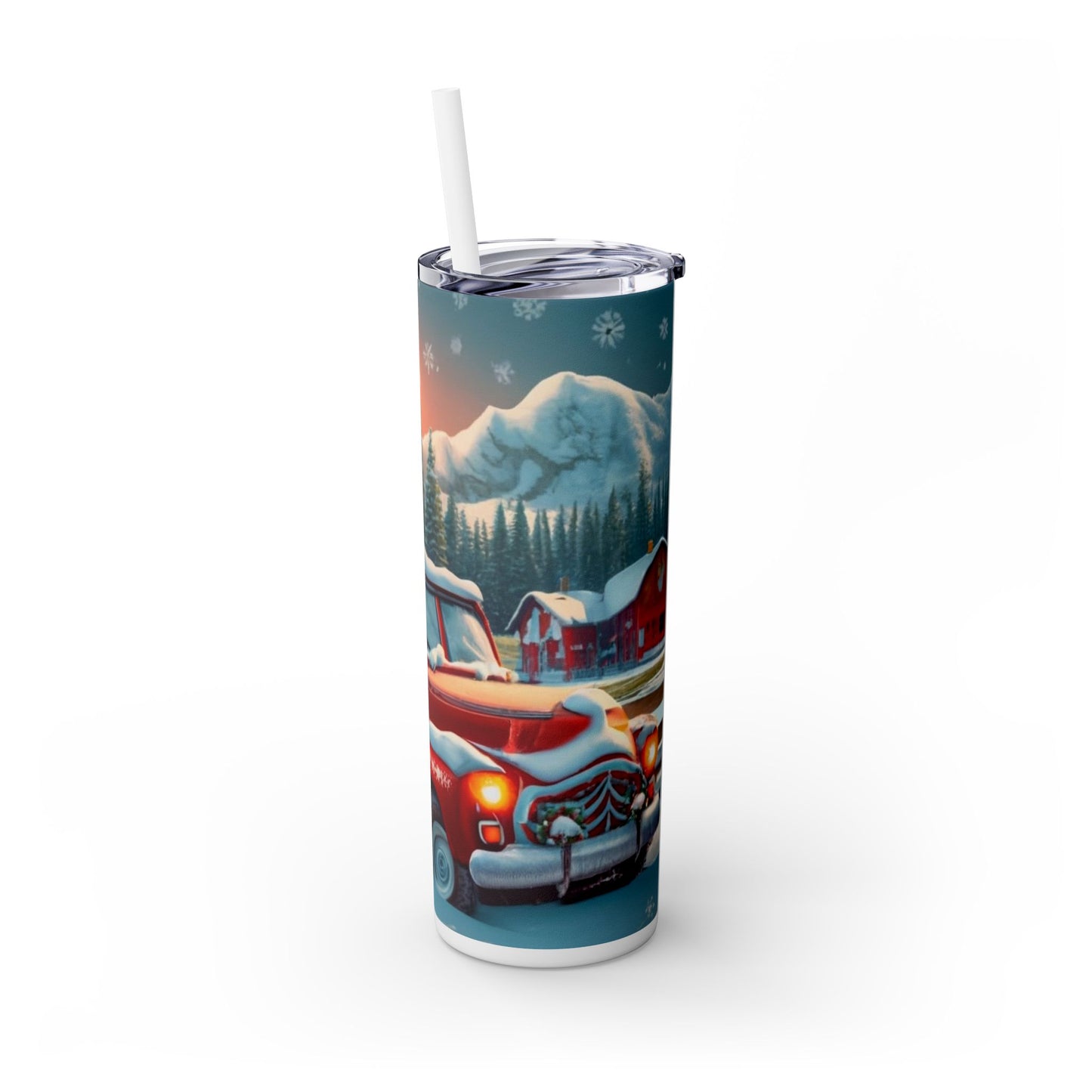 Christmas Skinny Tumbler with Straw, 20oz