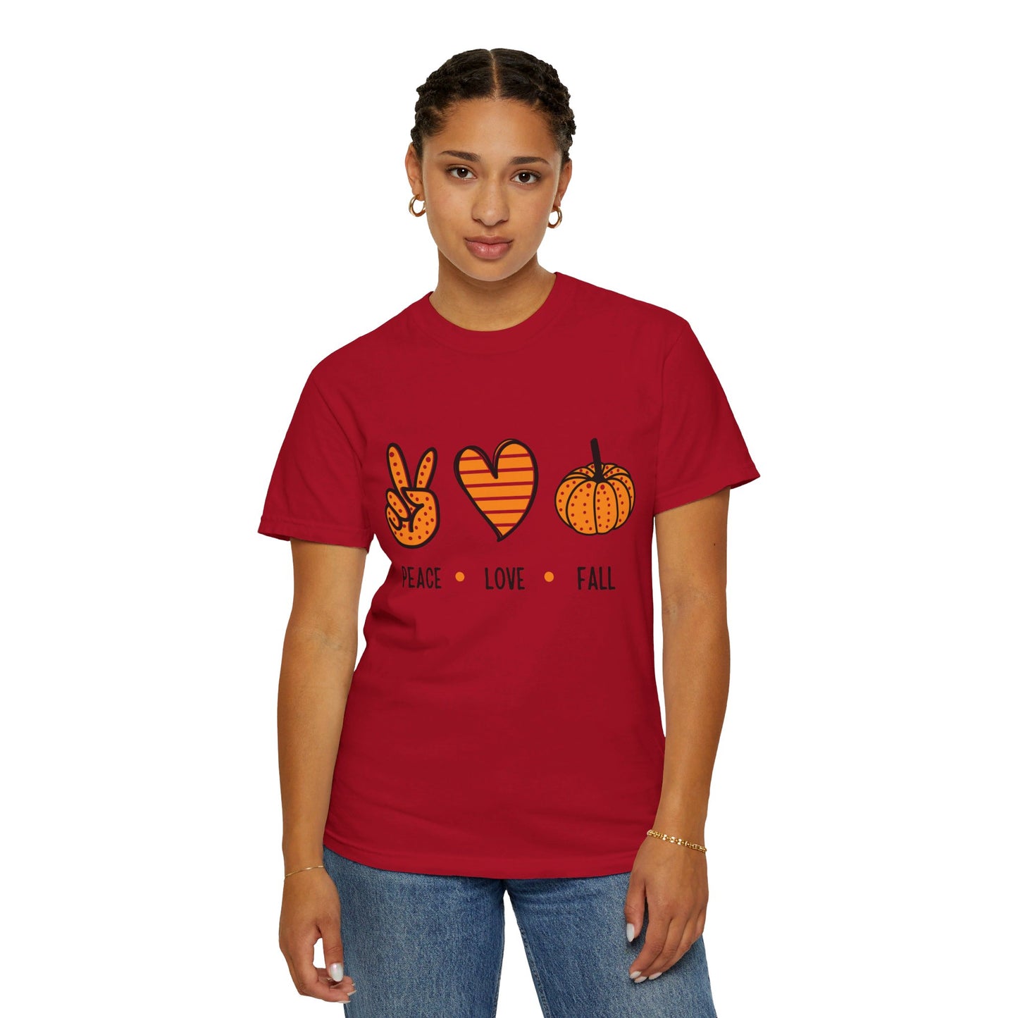 Peace Love and Fall - Garment-Dyed T-shirt