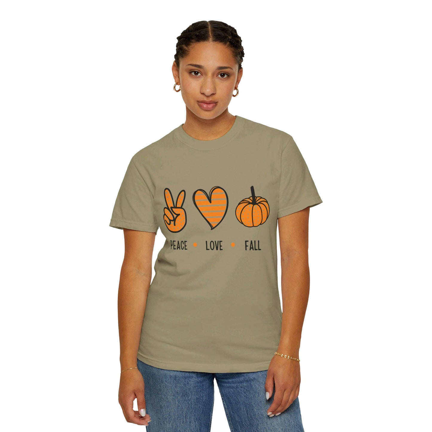 Peace Love and Fall - Garment-Dyed T-shirt