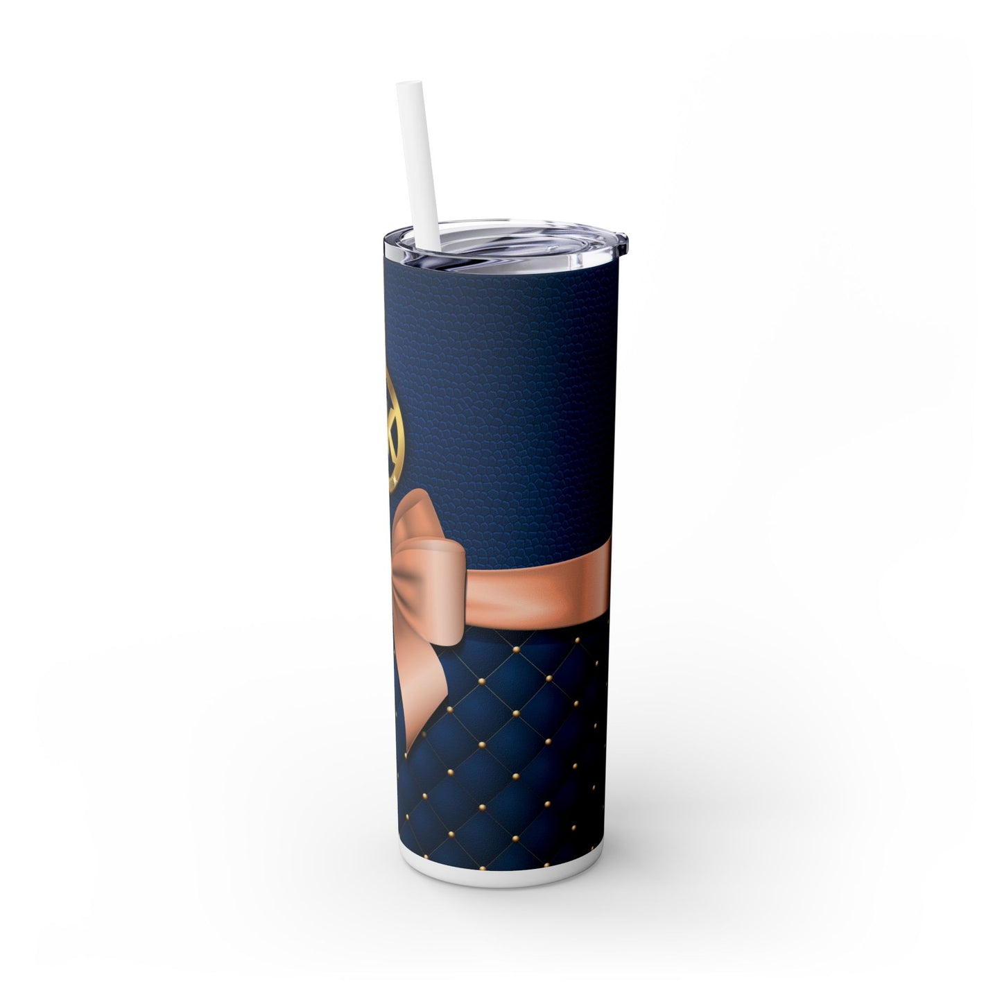 MK Blue Bag Design - Skinny Tumbler with Straw, 20oz