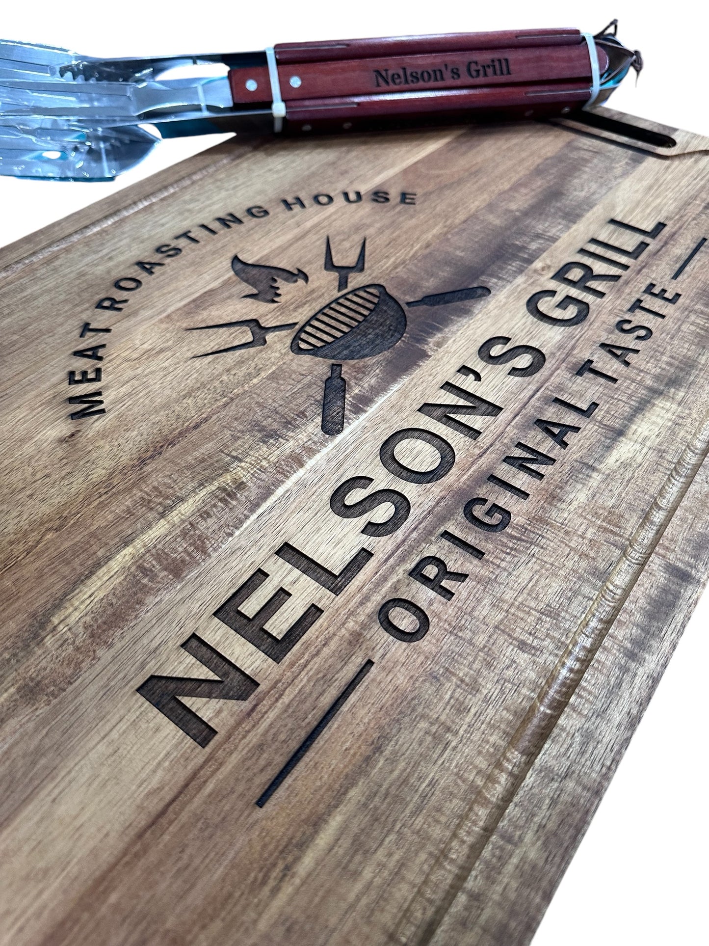 Custom Grill Set and Board Engraved